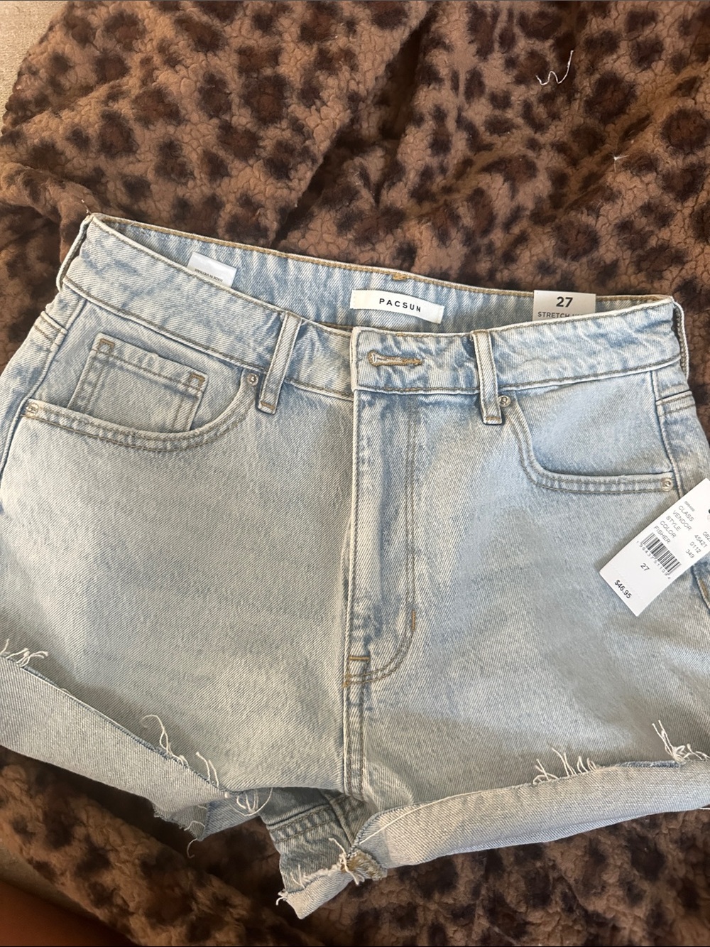 PacSun Light Blue High-Rise Denim Shorts